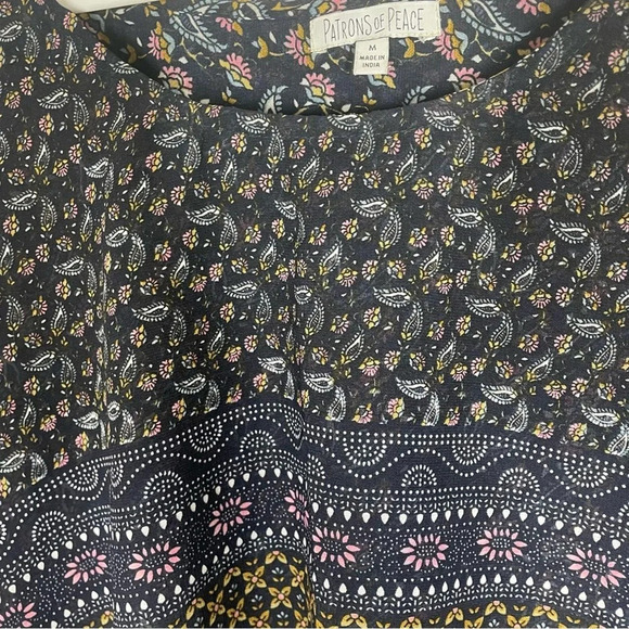 Patrons of Peace Bohemian Open Back Blouse Size Medium - Picture 2 of 8